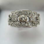 Anillo en placa art deco brillantes