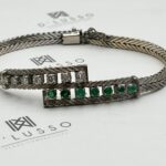 Brazalete bypass diamantes y esmeraldas