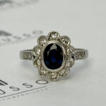 Roseta zafiro brillante corte antiguo