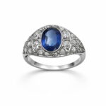 Anillo corindón y diamantes