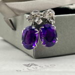 Aros de amatista y diamantes