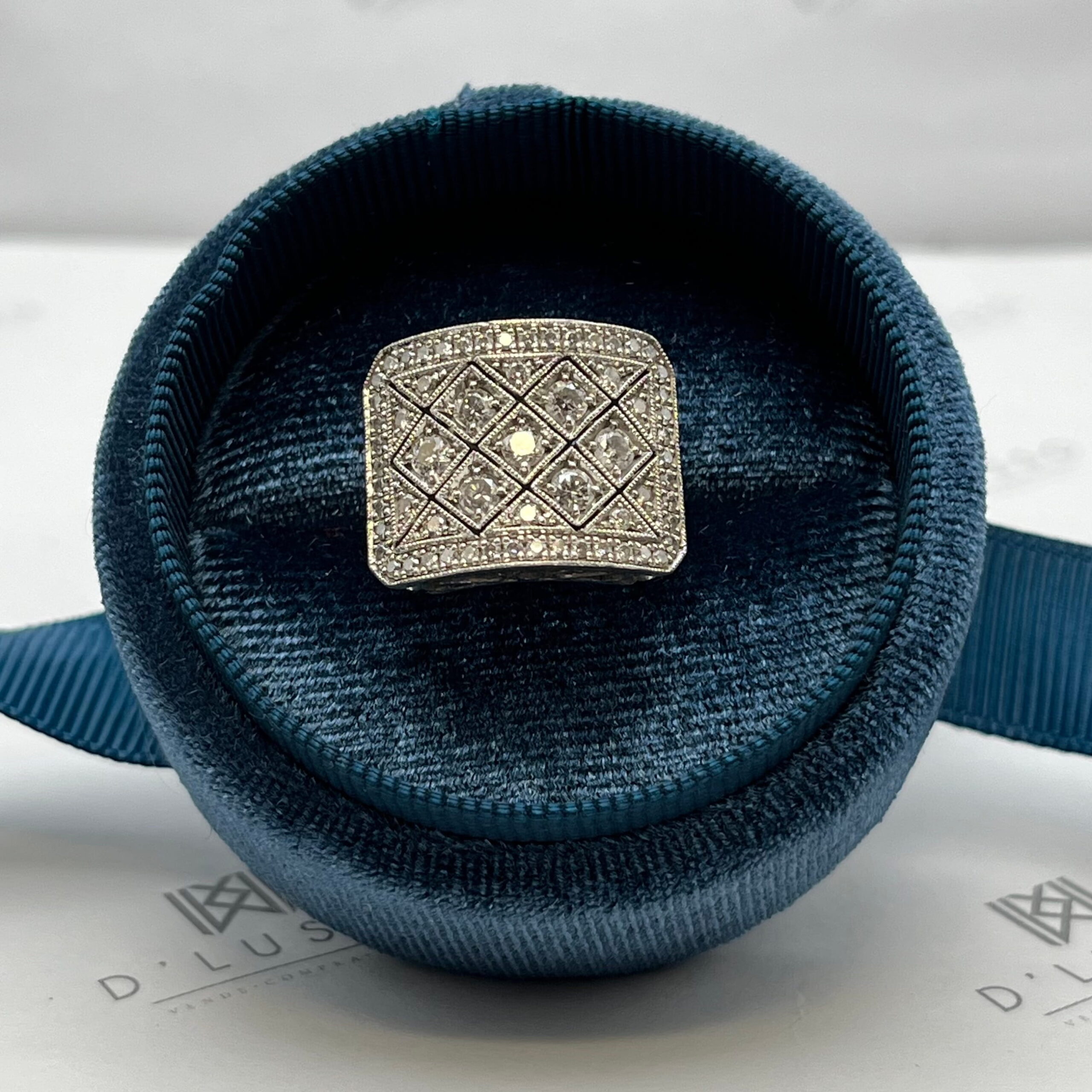 Anillo placa calado platino - Imagen 5