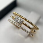 Anillo triple argolla diamantes