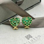 Aros corazón de esmeralda