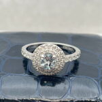 Anillo aguamarina doble halo