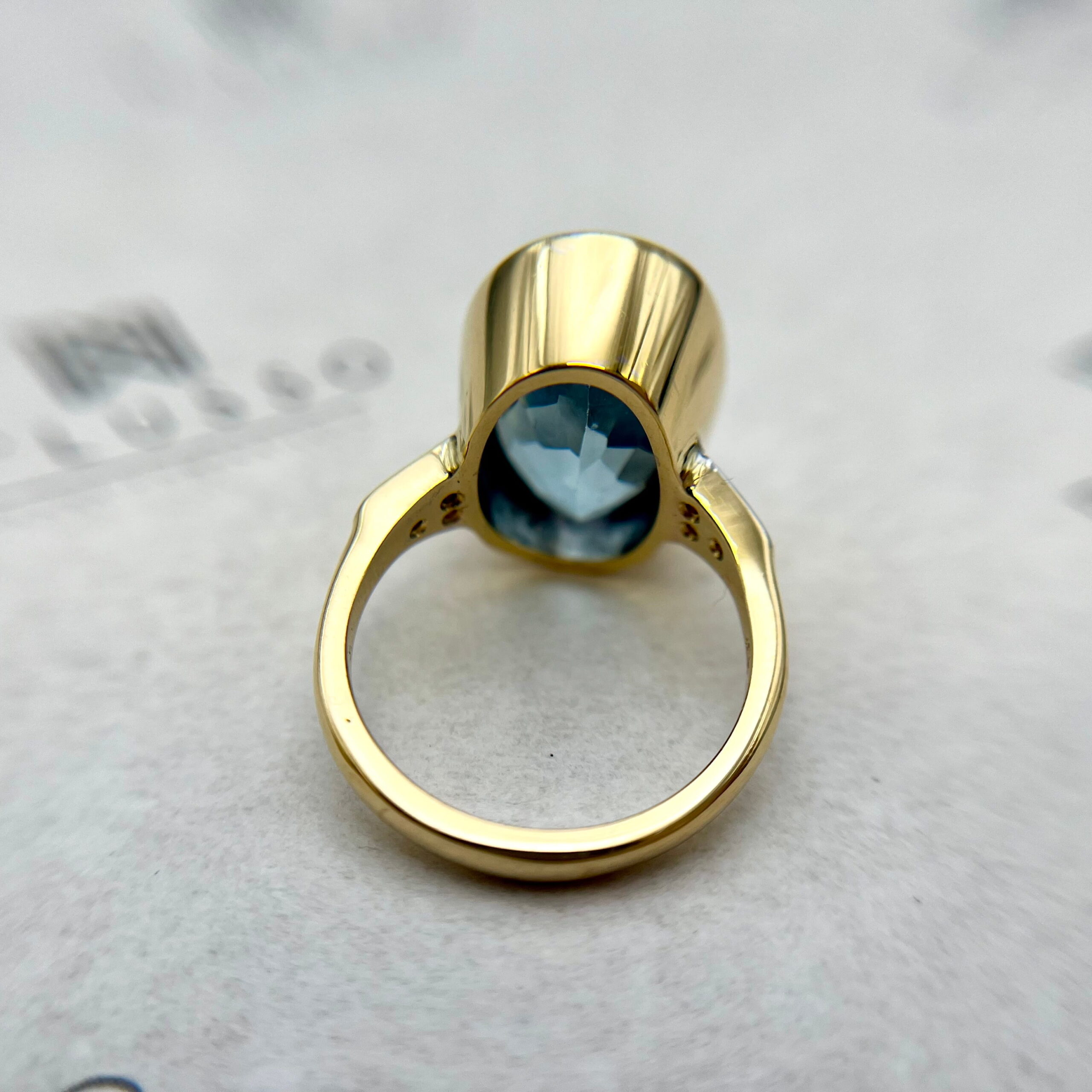 Anillo topacio sky blue y brillantes - Imagen 8