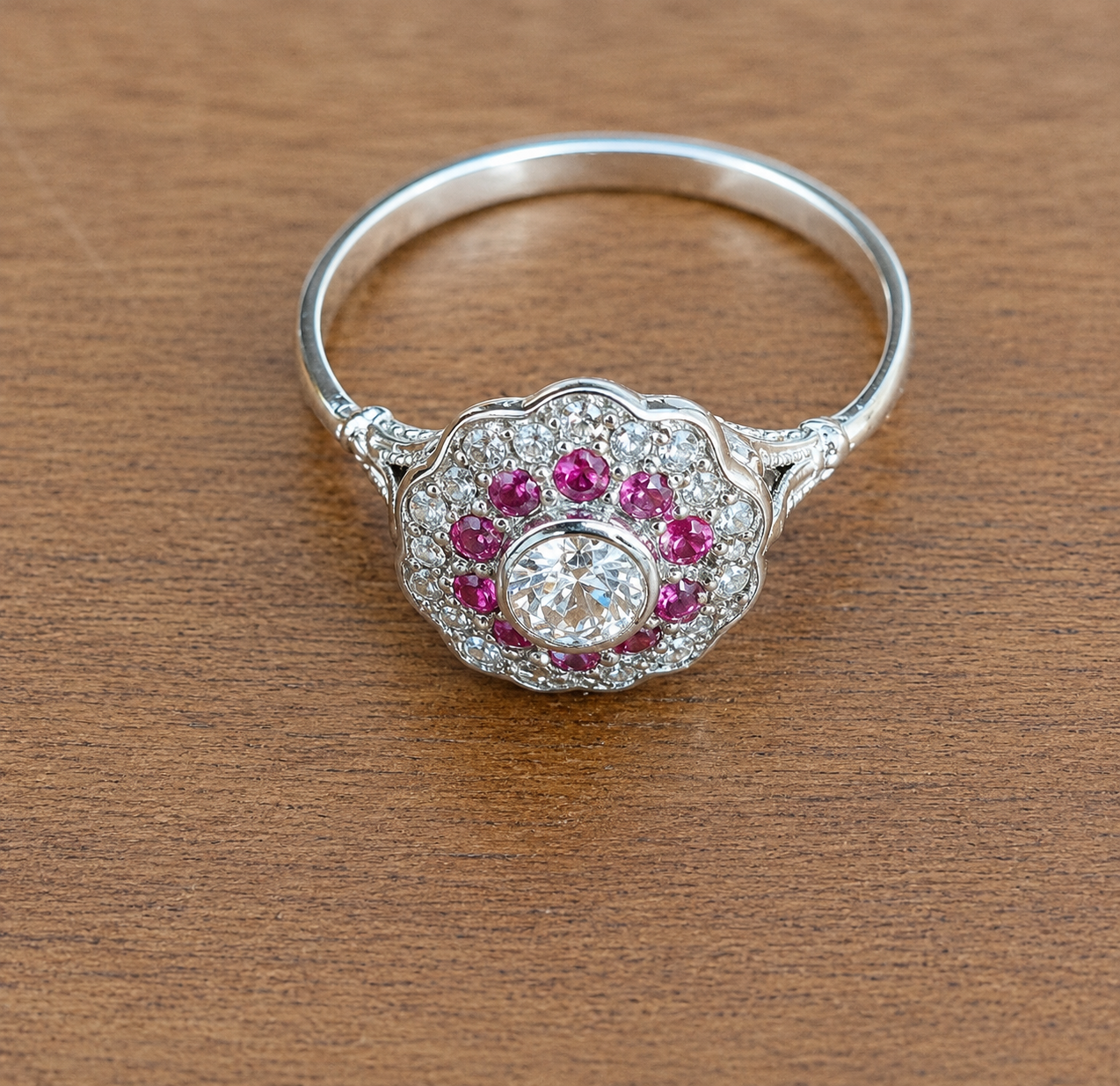 Anillo rubíes victoriano - Imagen 4
