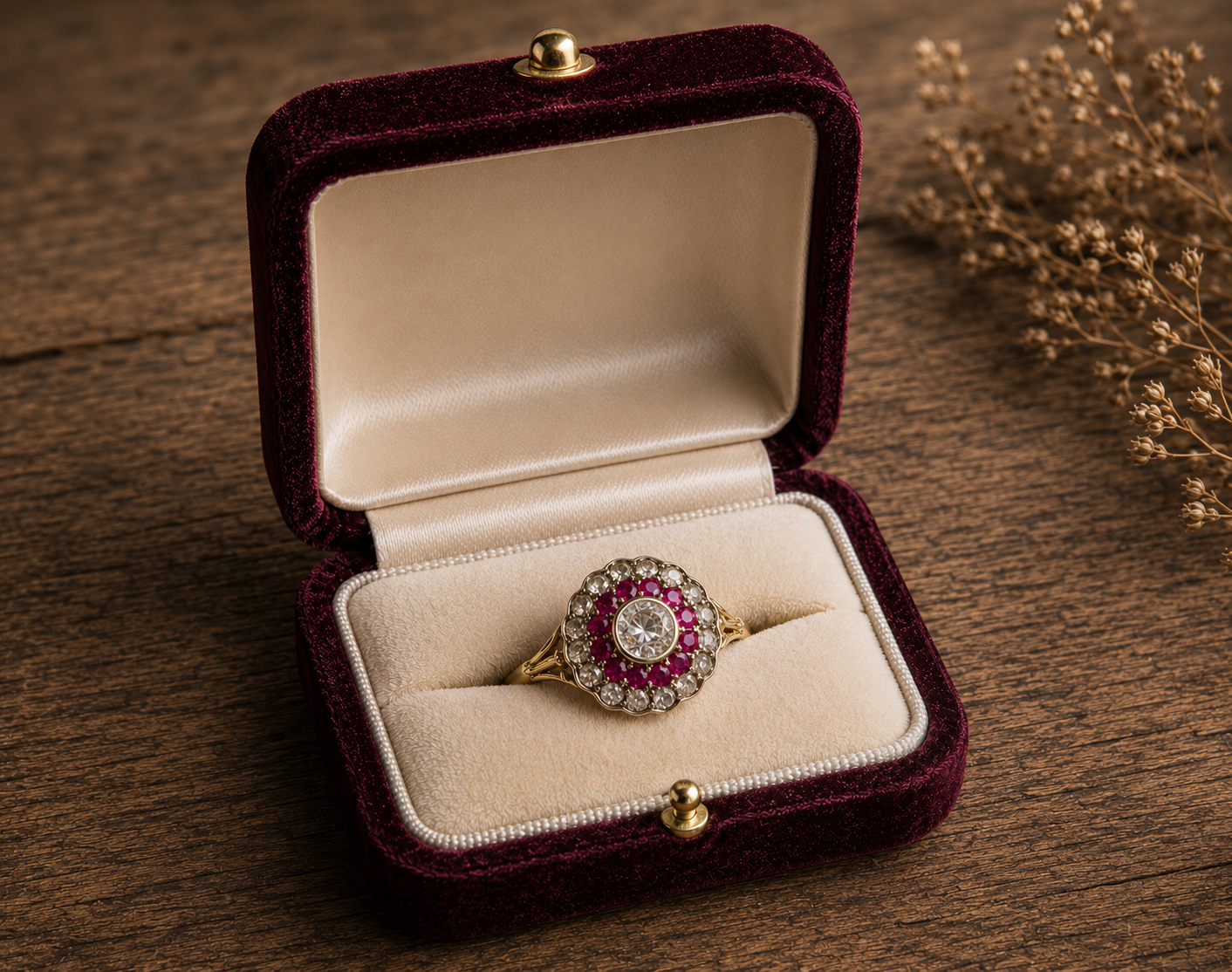 Anillo rubíes victoriano - Imagen 2