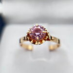 Anillo oro circonio rosado