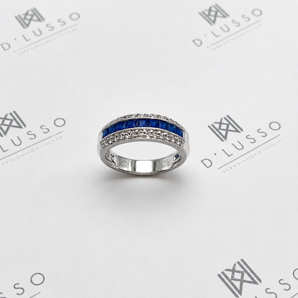 Medio cintillo de zafiros y diamantes - Imagen 4
