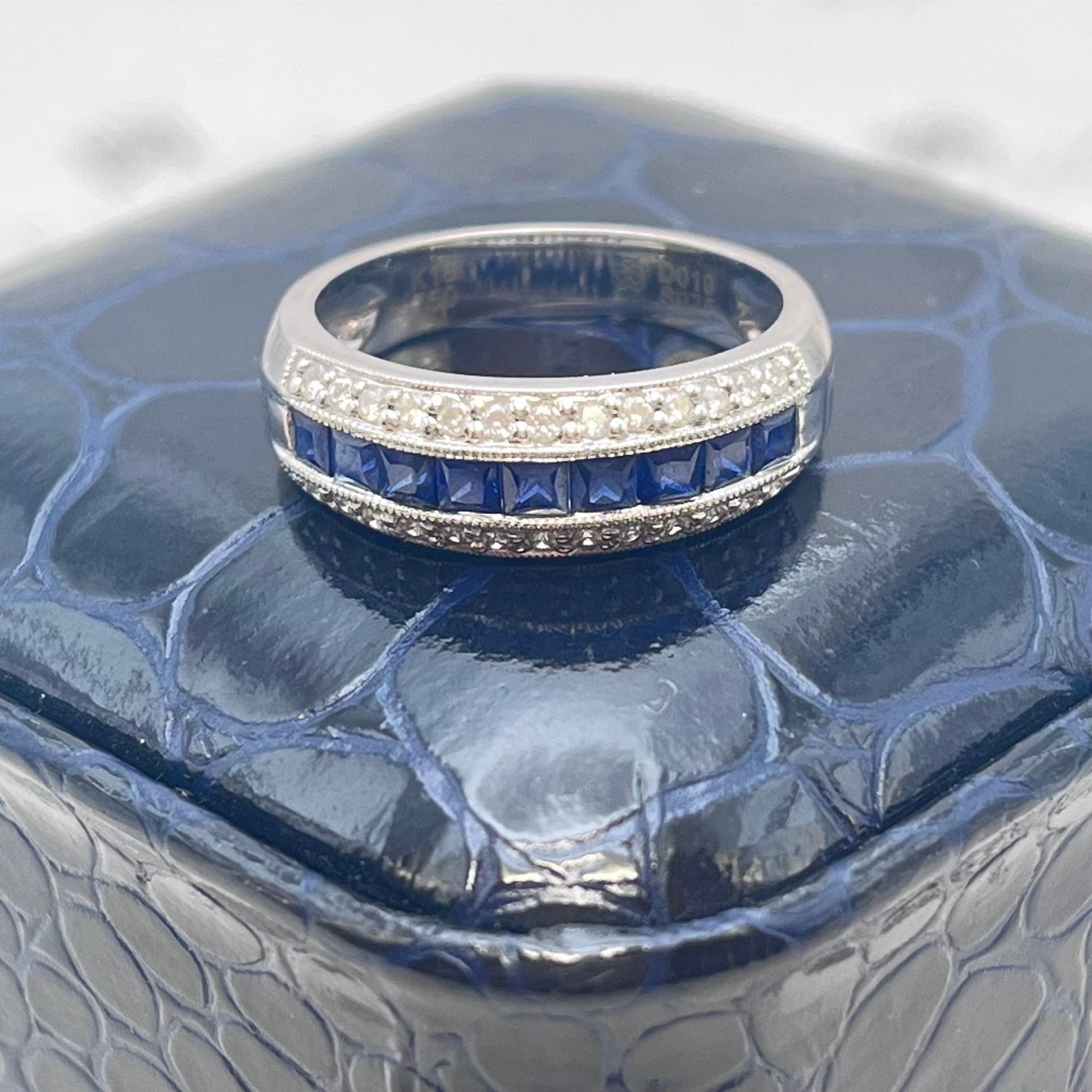 Medio cintillo de zafiros y diamantes - Imagen 6