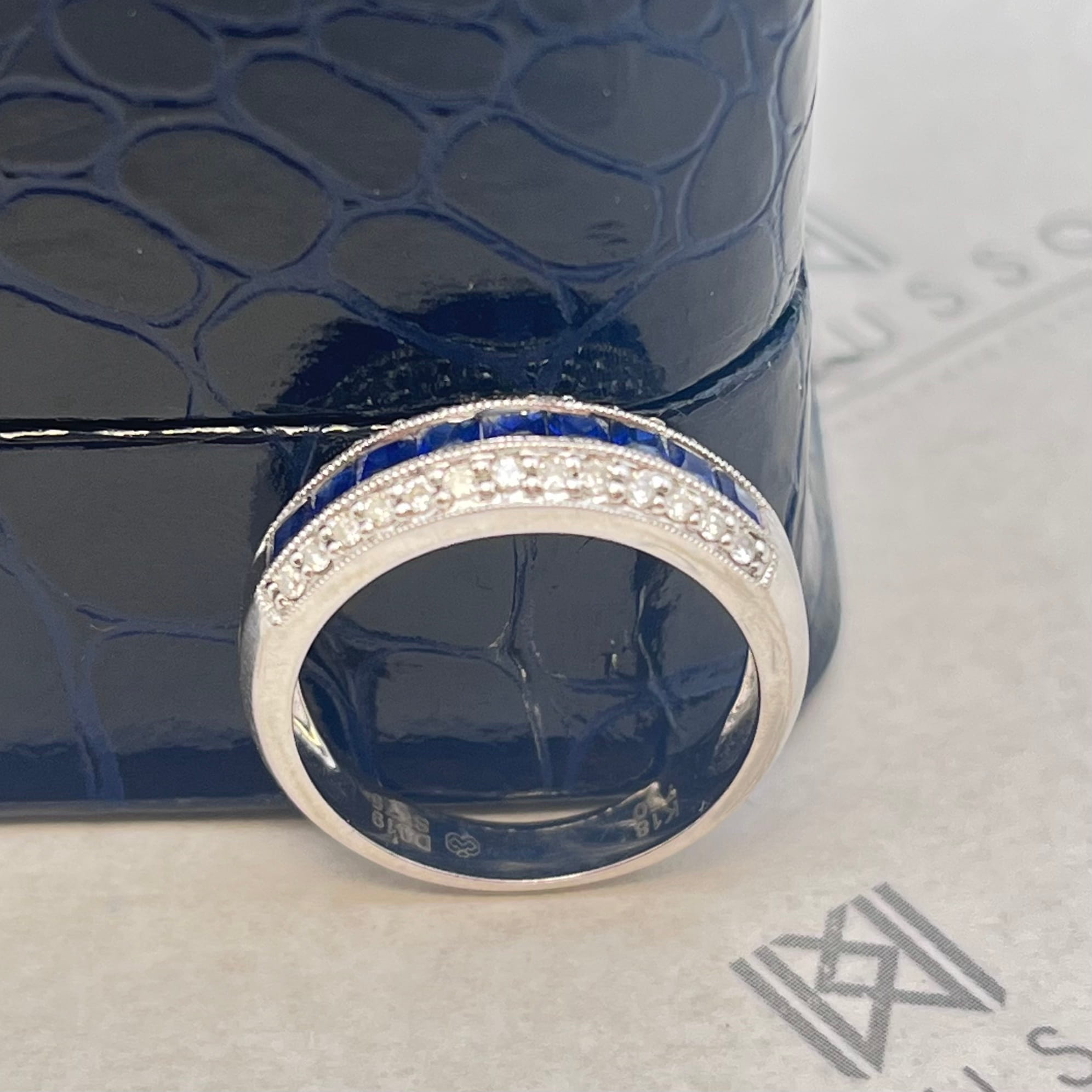 Medio cintillo de zafiros y diamantes - Imagen 5