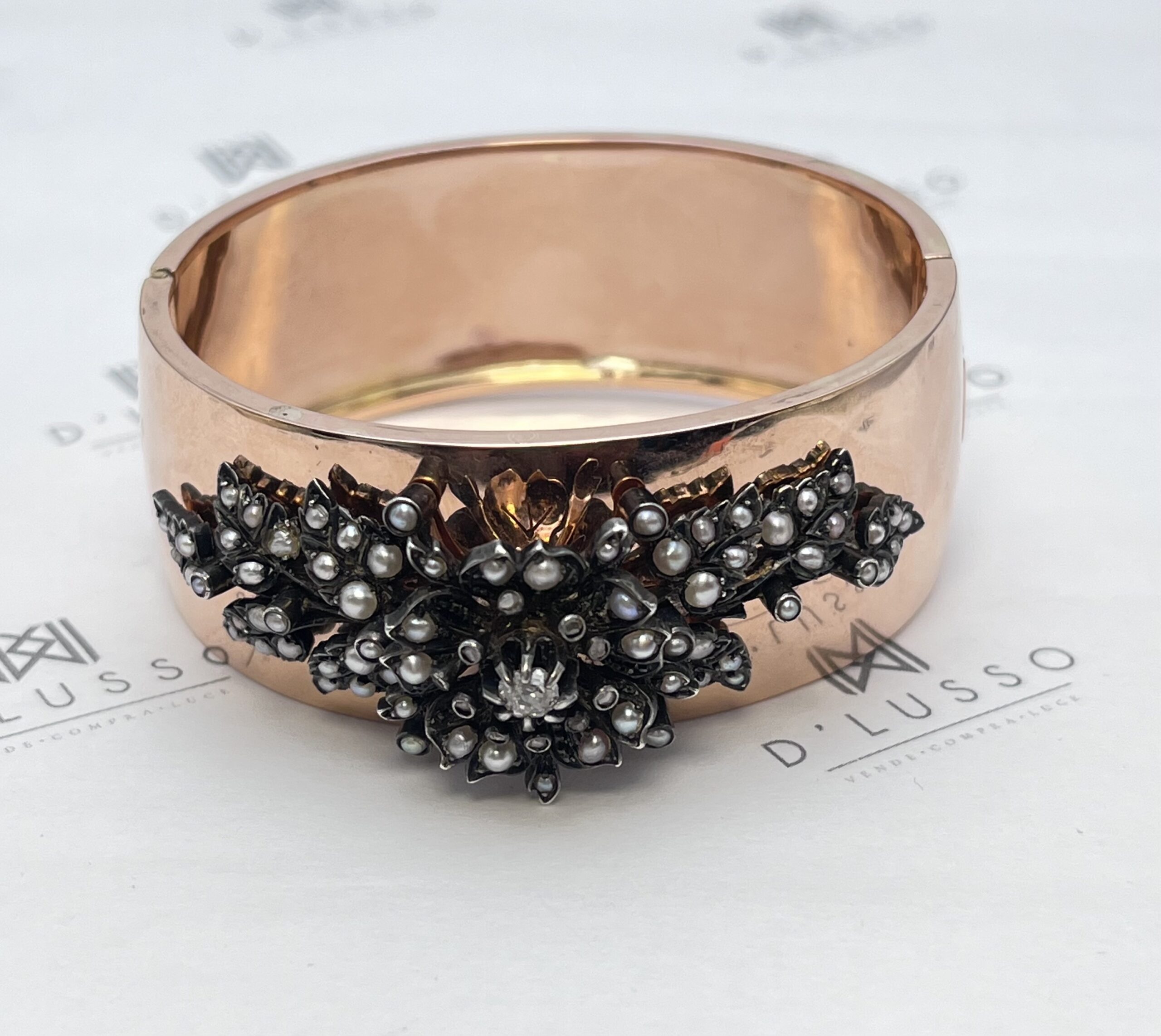 Conjunto esclava perlas y roseta corte antiguo - Imagen 7