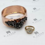 Conjunto esclava perlas y roseta corte antiguo
